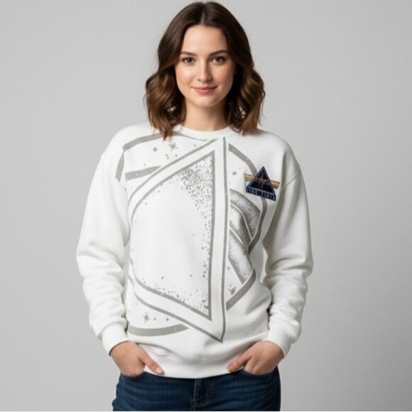 Pink Floyd Dark Side of the Moon Embroidered Sweater Pullover Unisex - Picture 1 of 12